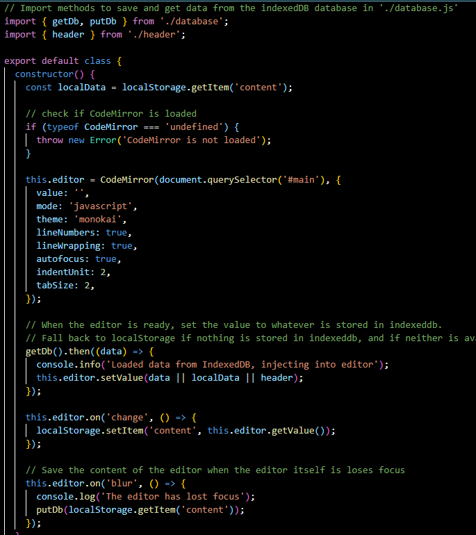 PWA-Text-Editor | PROGRESSIVE WEB APPLICATIONS (PWA): TEXT EDITOR